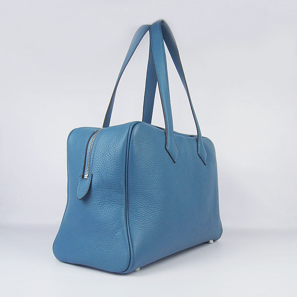 Best Replica Hermes Victoria Cowskin Leather Bag Blue H2802